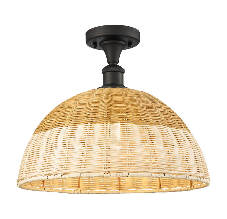 Innovations - 516-1C-OB-NBD2-16-NAT - One Light Semi-Flush Mount - Ballston - Oil Rubbed Bronze