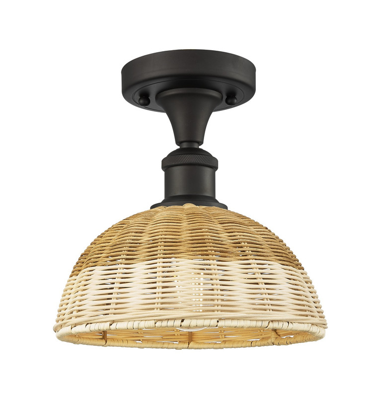 Innovations - 516-1C-OB-NBD2-9-NAT - One Light Semi-Flush Mount - Ballston - Oil Rubbed Bronze