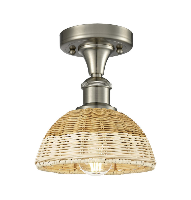 Innovations - 516-1C-SN-NBD2-75-NAT - One Light Semi-Flush Mount - Ballston - Brushed Satin Nickel