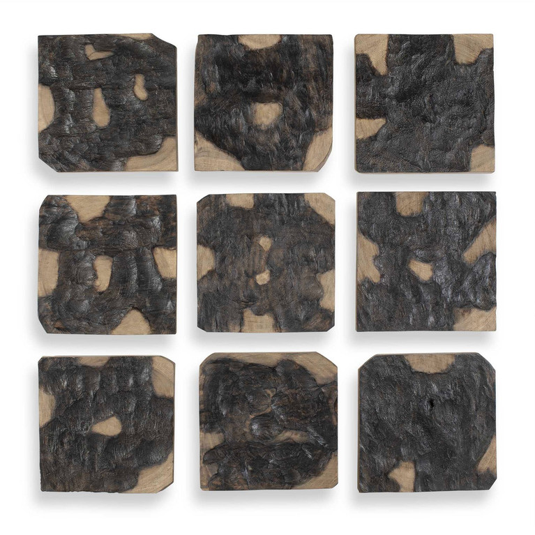 Uttermost - 04383 - Wall Decor Set/9 - Ignite - Black And Natural