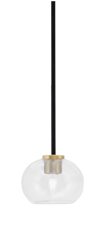 Toltec Lighting - 6201-MBNAB-202 - One Light Mini Pendant - Sandia - Matte Black & New Age Brass