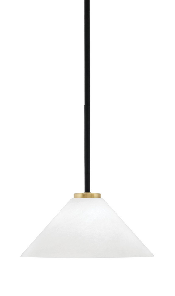 Toltec Lighting - 6201-MBNAB-2121 - One Light Mini Pendant - Sandia - Matte Black & New Age Brass