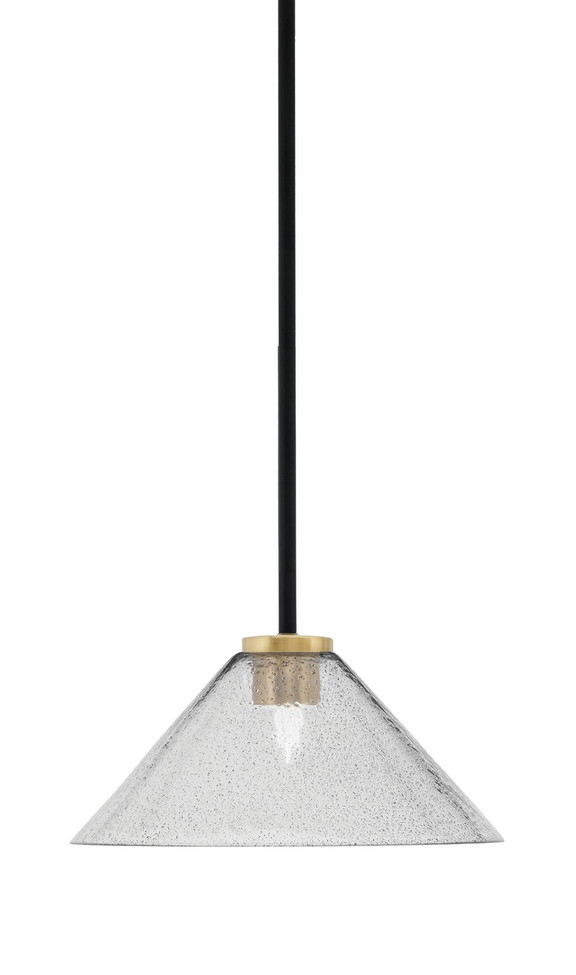 Toltec Lighting - 6201-MBNAB-2122 - One Light Mini Pendant - Sandia - Matte Black & New Age Brass