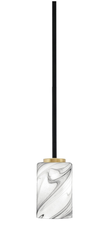 Toltec Lighting - 6201-MBNAB-3009 - One Light Mini Pendant - Sandia - Matte Black & New Age Brass