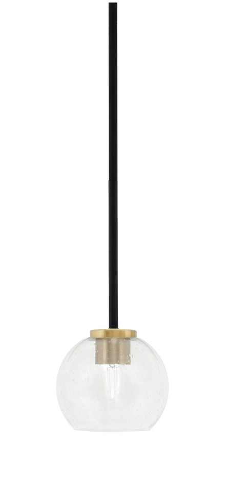 Toltec Lighting - 6201-MBNAB-4100 - One Light Mini Pendant - Sandia - Matte Black & New Age Brass