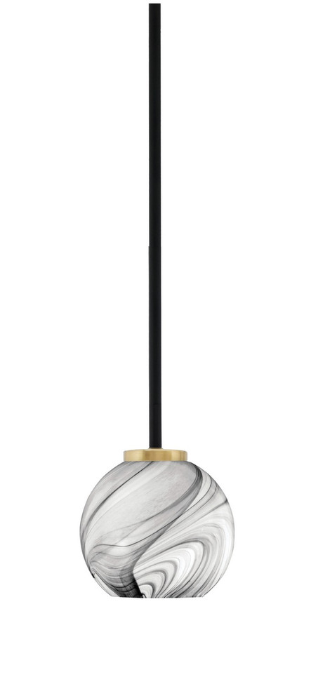 Toltec Lighting - 6201-MBNAB-4109 - One Light Mini Pendant - Sandia - Matte Black & New Age Brass