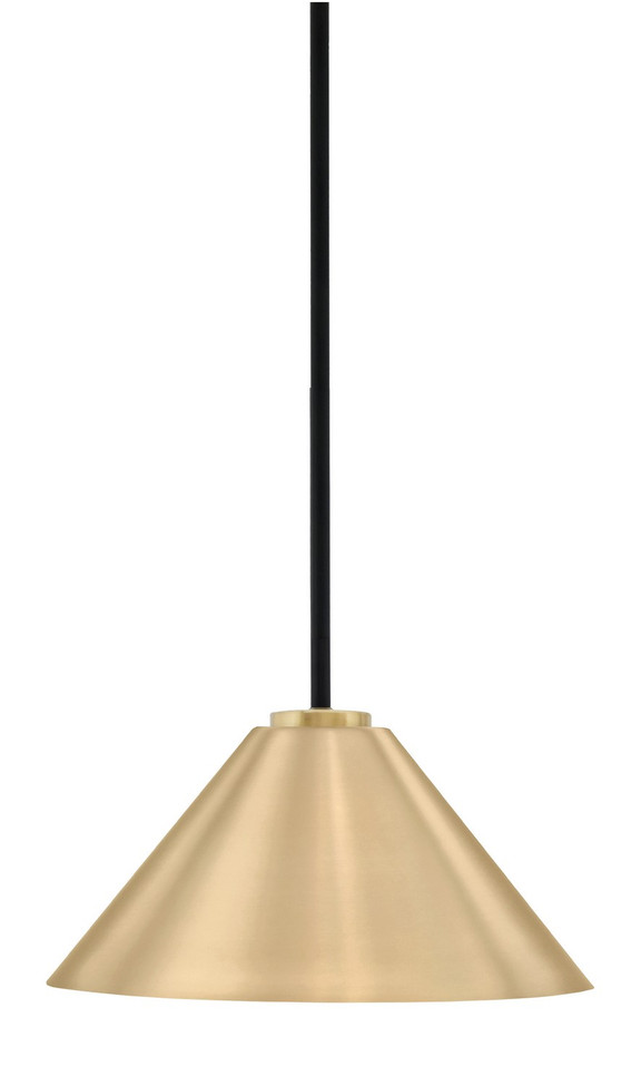Toltec Lighting - 6201-MBNAB-420-NAB - One Light Pendant - Sandia - Matte Black & New Age Brass