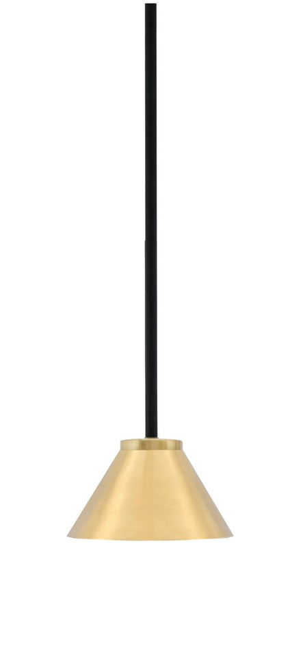 Toltec Lighting - 6201-MBNAB-421-NAB - One Light Mini Pendant - Sandia - Matte Black & New Age Brass