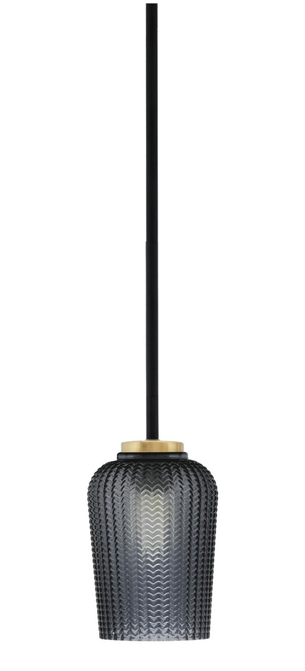 Toltec Lighting - 6201-MBNAB-4252 - One Light Mini Pendant - Sandia - Matte Black & New Age Brass
