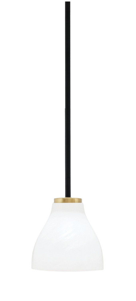 Toltec Lighting - 6201-MBNAB-4761 - One Light Mini Pendant - Sandia - Matte Black & New Age Brass