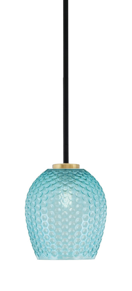 Toltec Lighting - 6201-MBNAB-4905 - One Light Mini Pendant - Sandia - Matte Black & New Age Brass