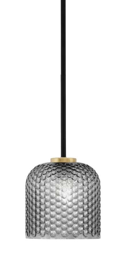Toltec Lighting - 6201-MBNAB-4912 - One Light Mini Pendant - Sandia - Matte Black & New Age Brass