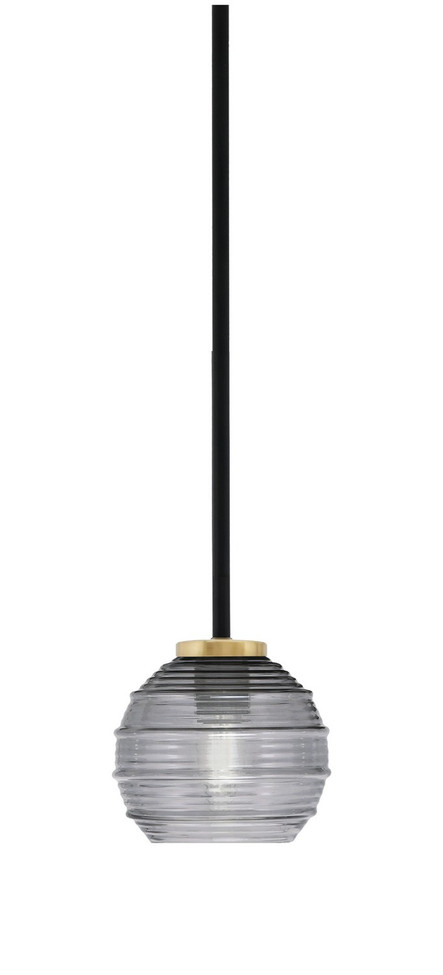 Toltec Lighting - 6201-MBNAB-5112 - One Light Mini Pendant - Sandia - Matte Black & New Age Brass