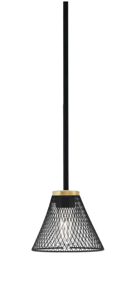 Toltec Lighting - 6201-MBNAB-805-MB - One Light Mini Pendant - Sandia - Matte Black & New Age Brass