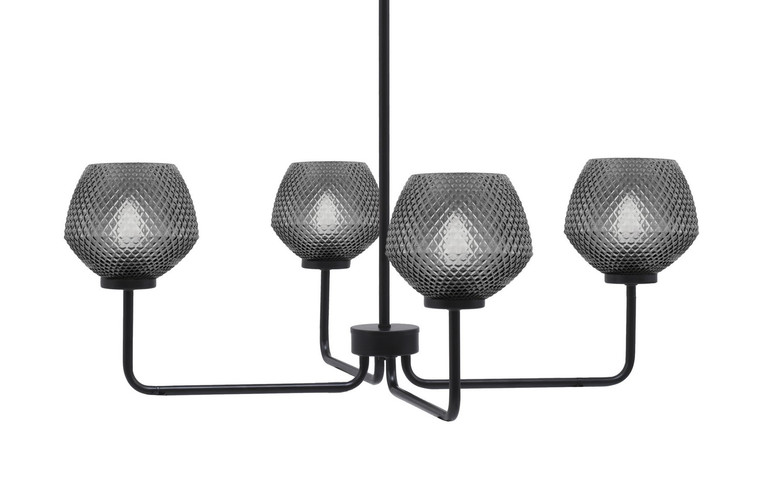 Toltec Lighting - 6204-MB-4622 - Four Light Chandelier - Sandia - Matte Black