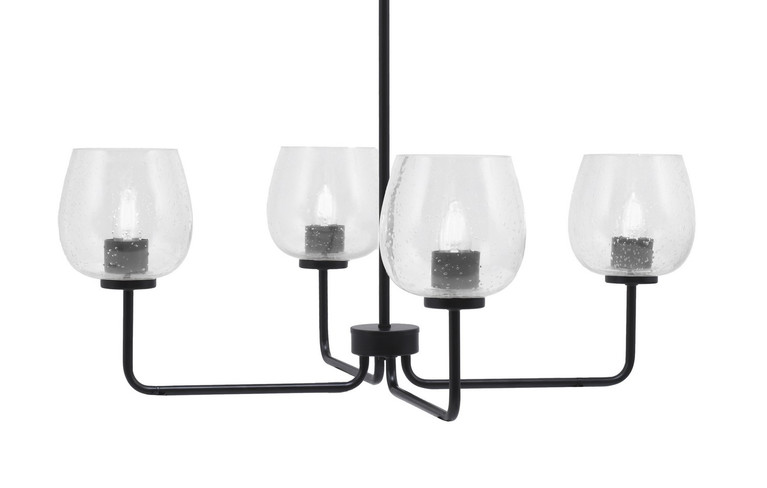 Toltec Lighting - 6204-MB-4810 - Four Light Chandelier - Sandia - Matte Black