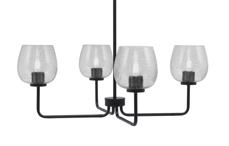 Toltec Lighting - 6204-MB-4812 - Four Light Chandelier - Sandia - Matte Black
