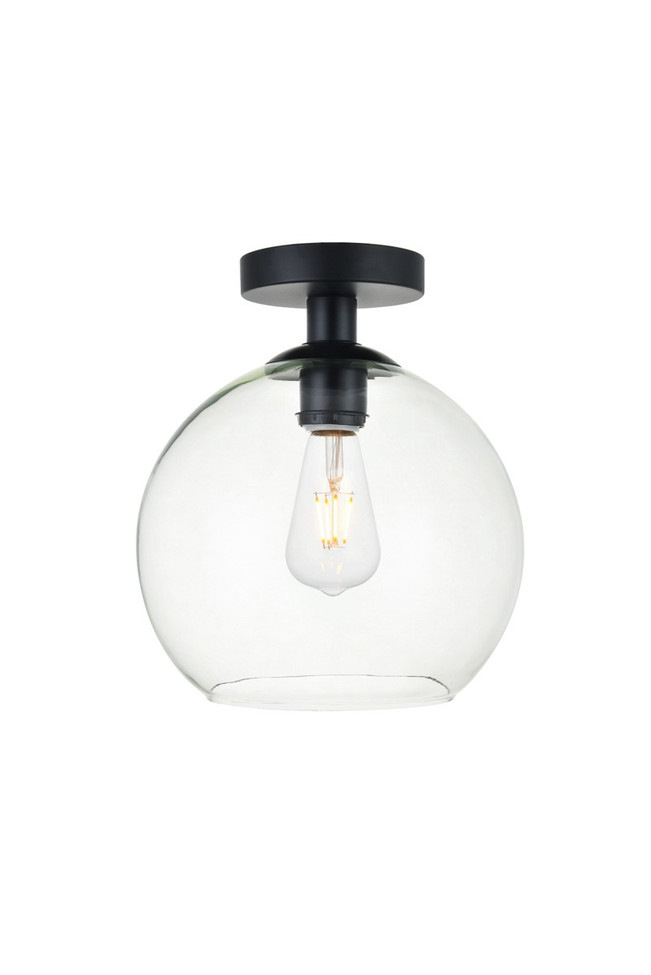Elegant Lighting - LD2210BK - One Light Flush Mount - BAXTER - Black and Clear