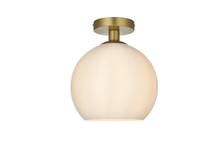 Elegant Lighting - LD2211SG - One Light Flush Mount - Baxter - Satin Gold and Frosted white