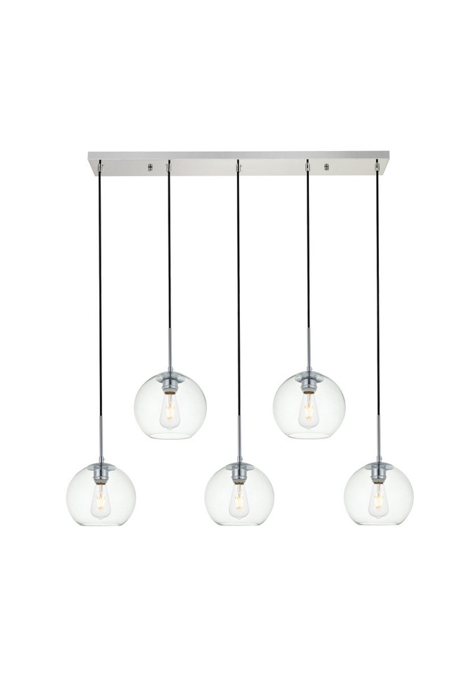 Elegant Lighting - LD2228C - Five Light Pendant - BAXTER - Chrome and Clear