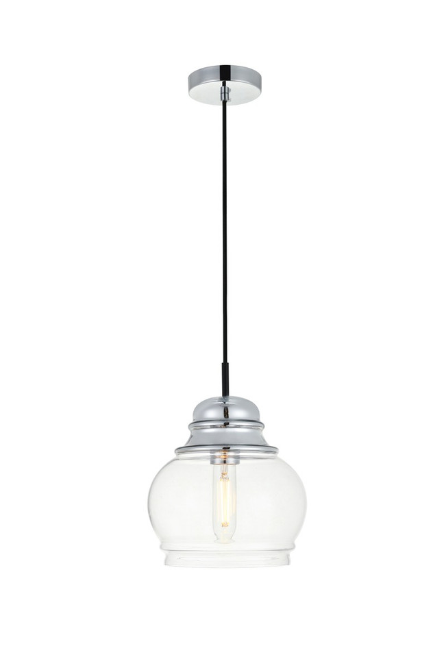 Elegant Lighting - LD2252C - One Light Pendant - KENNA - Chrome and Clear