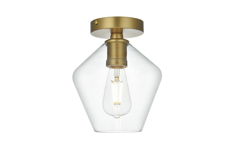 Elegant Lighting - LD2254SG - One Light Flush Mount - Gene - Satin Gold and Clear