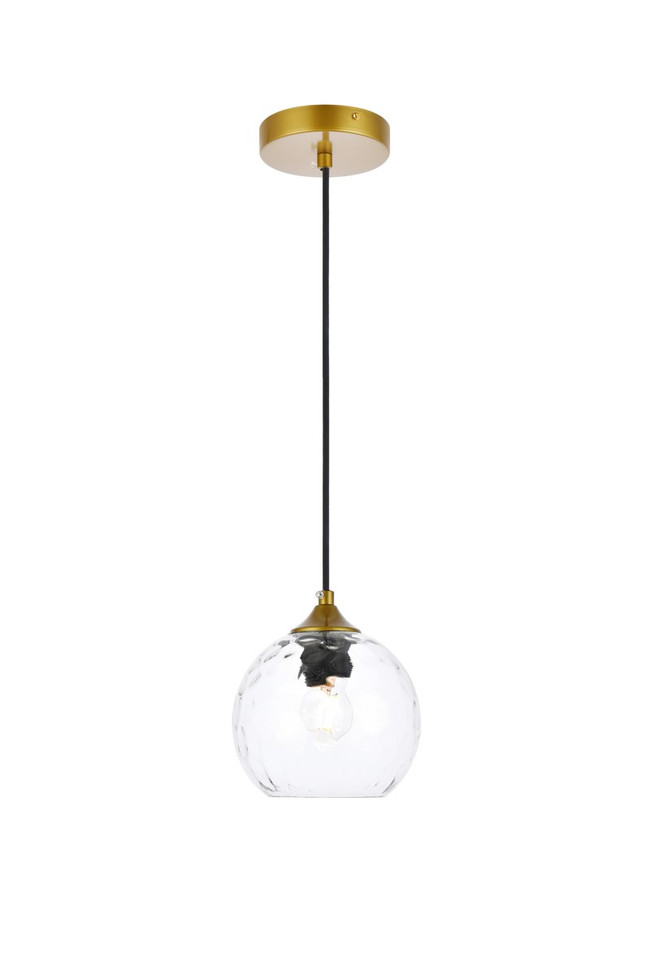 Elegant Lighting - LD2280BR - One Light Pendant - Cashel - Brass and Clear