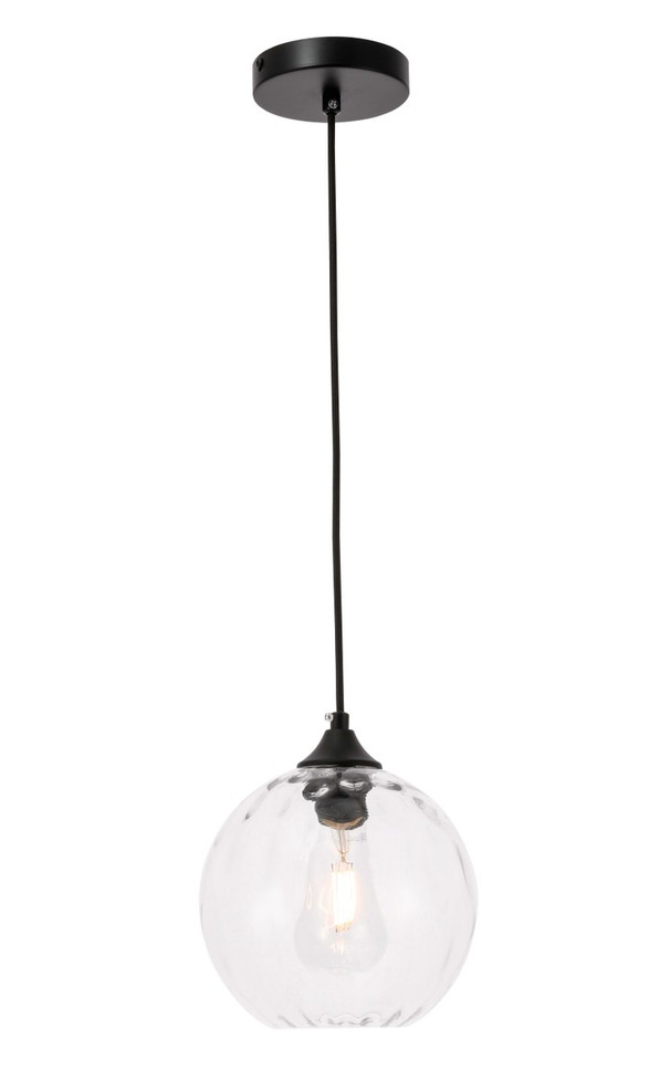 Elegant Lighting - LD2281 - One Light Pendant - Cashel - Black and Clear glass