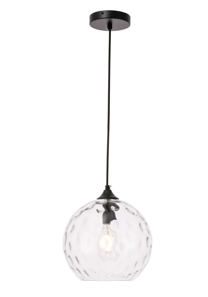Elegant Lighting - LD2282 - One Light Pendant - Cashel - Black and Clear glass