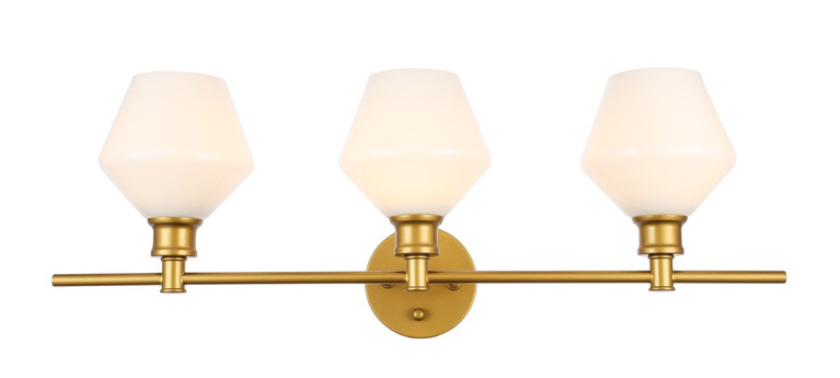 Elegant Lighting - LD2317BR - Three Light Wall Sconce - Gene - Brass and Frosted white glass