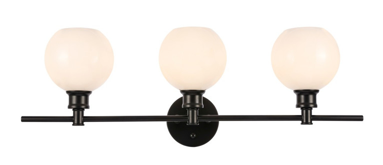 Elegant Lighting - LD2319BK - Three Light Wall Sconce - Collier - Black and Frosted white glass