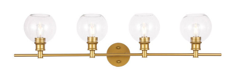 Elegant Lighting - LD2322BR - Four Light Wall Sconce - Collier - Brass and Clear glass