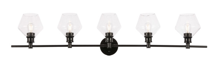 Elegant Lighting - LD2324BK - Five Light Wall Sconce - Gene - Black and Clear glass