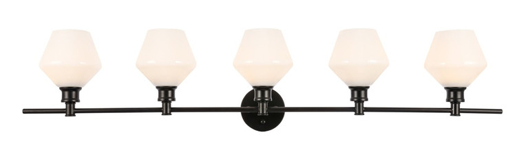 Elegant Lighting - LD2325BK - Five Light Wall Sconce - Gene - Black and Frosted white glass