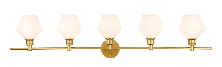 Elegant Lighting - LD2325BR - Five Light Wall Sconce - Gene - Brass and Frosted white glass