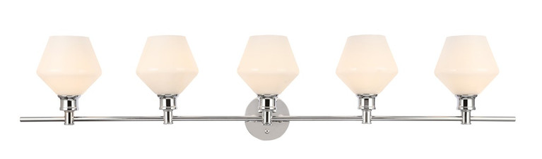 Elegant Lighting - LD2325C - Five Light Wall Sconce - Gene - Chrome and Frosted white glass