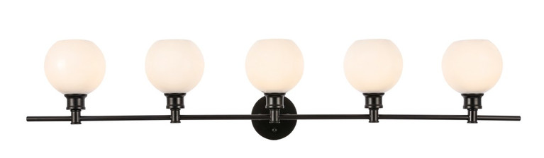 Elegant Lighting - LD2327BK - Five Light Wall Sconce - Collier - Black and Frosted white glass