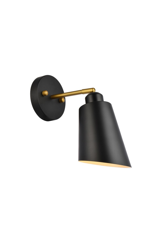 Elegant Lighting - LD2354BK - One Light Wall Sconce - Halycon - Black and Brass
