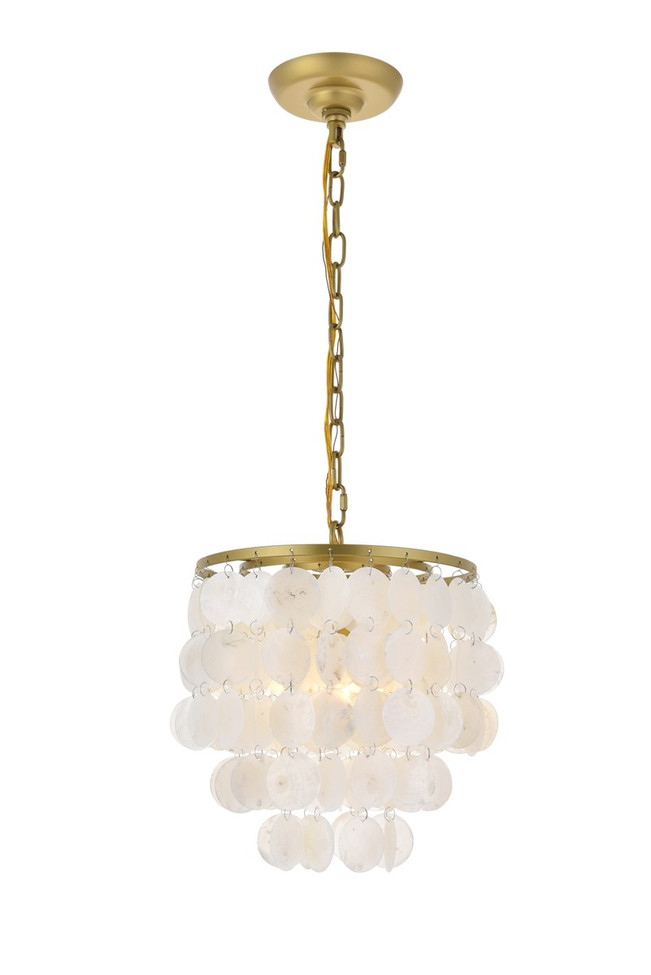 Elegant Lighting - LD5050D10BR - One Light Pendant - Selene - Brass and White