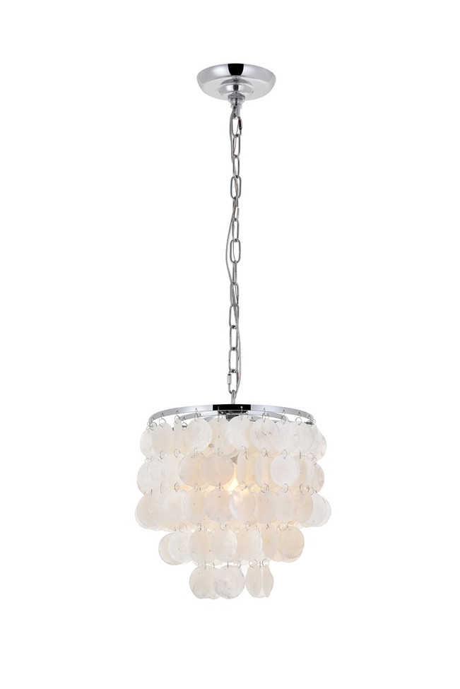 Elegant Lighting - LD5050D10C - One Light Pendant - Selene - Chrome and White