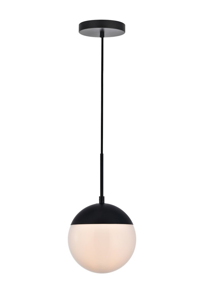 Elegant Lighting - LD6026BK - One Light Pendant - Eclipse - Black and frosted white