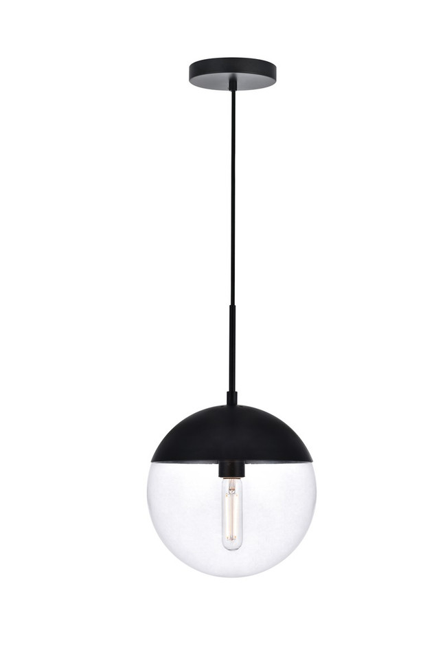 Elegant Lighting - LD6033BK - One Light Pendant - Eclipse - Black and Clear