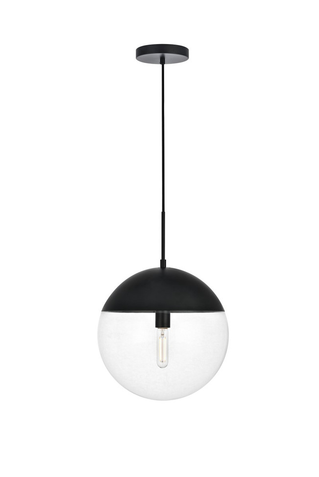 Elegant Lighting - LD6045BK - One Light Pendant - Eclipse - Black and Clear