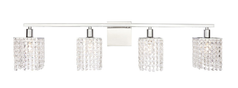 Elegant Lighting - LD7013C - Four Light Wall Sconce - Phineas - Chrome and Clear Crystals