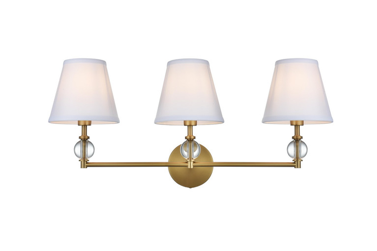 Elegant Lighting - LD7023W24SG - Three Light Wall Sconce - Bethany - Satin Gold and White