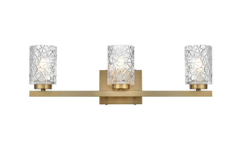 Elegant Lighting - LD7027W24SG - Three Light Wall Sconce - Cassie - Satin Gold and Clear