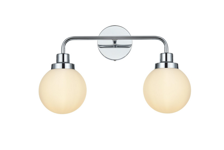Elegant Lighting - LD7032W19C - Two Light Wall Sconce - Hanson - Chrome and Opal White