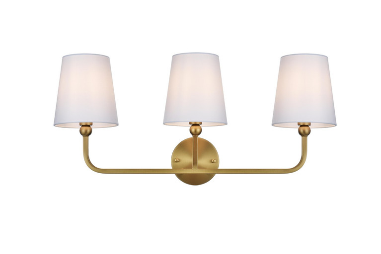 Elegant Lighting - LD7322W26SG - Three Light Wall Sconce - Senna - Satin Gold and White