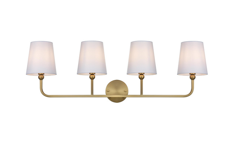 Elegant Lighting - LD7322W36SG - Four Light Wall Sconce - Senna - Satin Gold and White