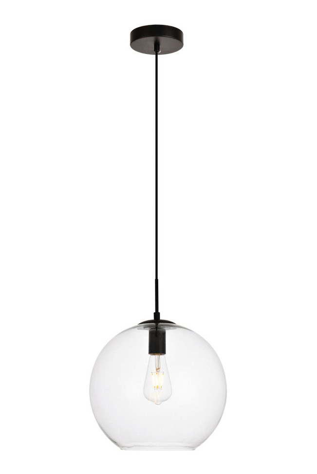 Elegant Lighting - LDPD2114 - One Light Pendant - Placido - Black and Clear
